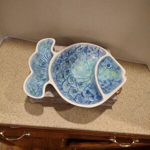 Ceramic Fish Divided Dish Bowl Platter